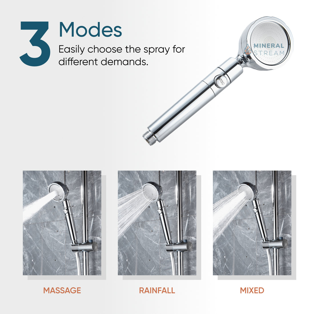 Soffione doccia con filtraggio MineralStream™ 3.0