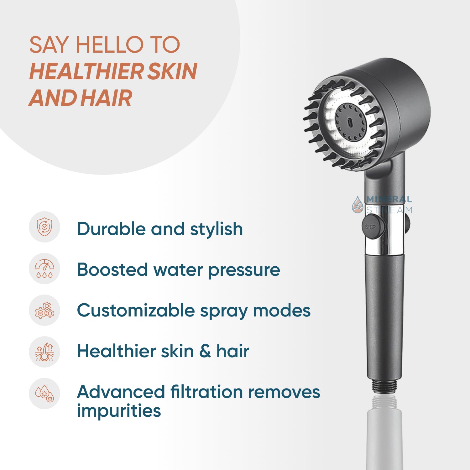 Kit essenziale per doccia con soffione doccia massaggiante per doccia