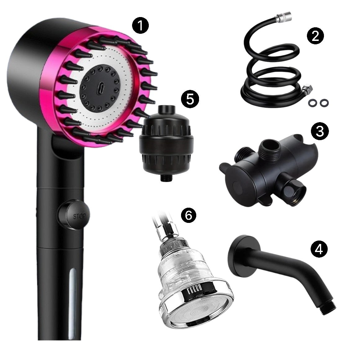 SOFFIONE DOCCIA MASSAGGIANTE CON FILTRO MINERALSTREAM