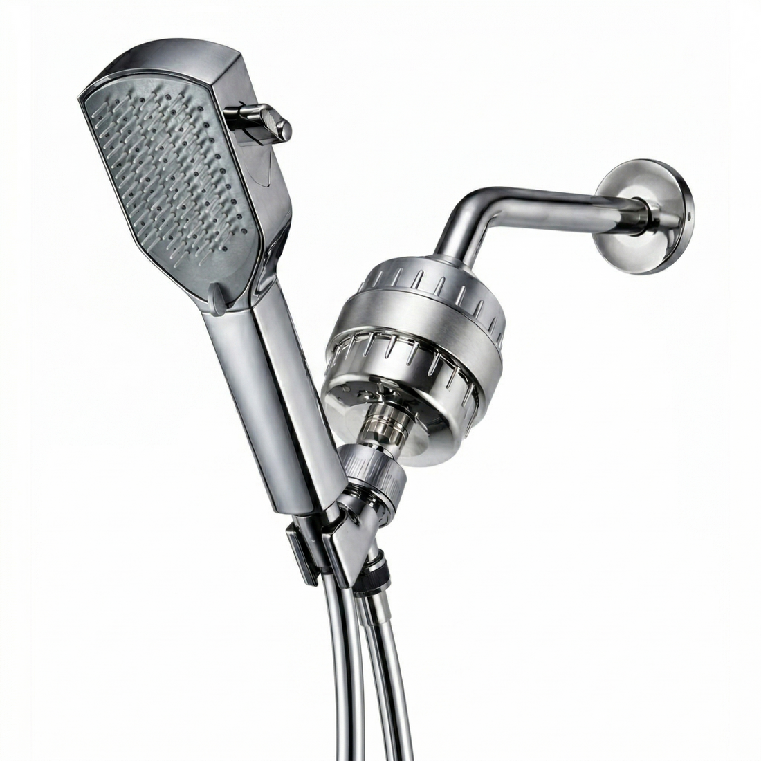Detangler Comb Showerhead Complete Shower Kit
