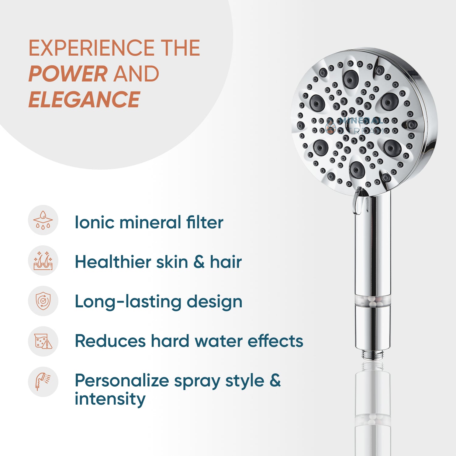 MineralStream Luxe 9 Mode High Pressure Showerhead (Filtered)