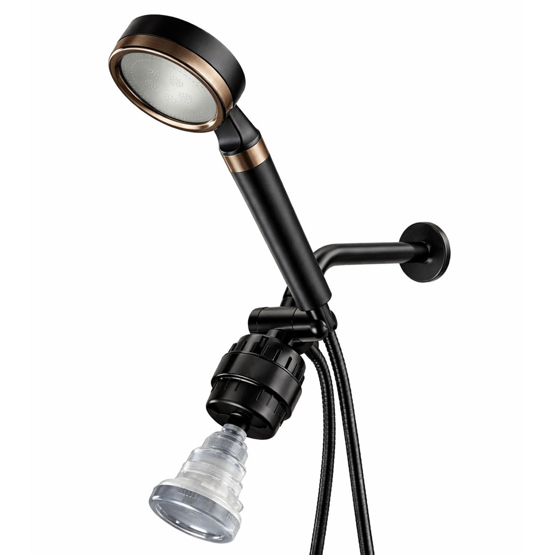 MineralStream™ NERO - Sistema doccia doppio con vitamina C